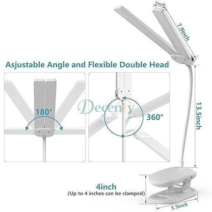 LED Clip On Light for Reading-Double Head Reading Light