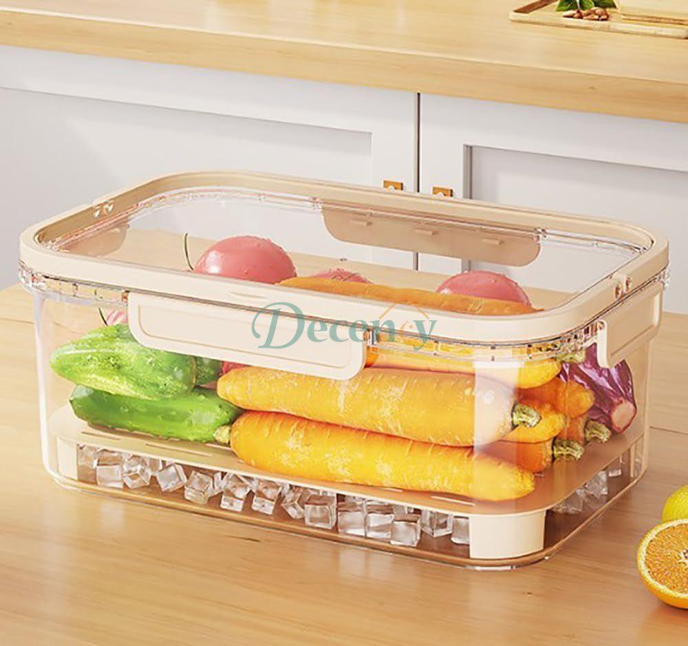 Refrigerator Storage Box With Draining Plate