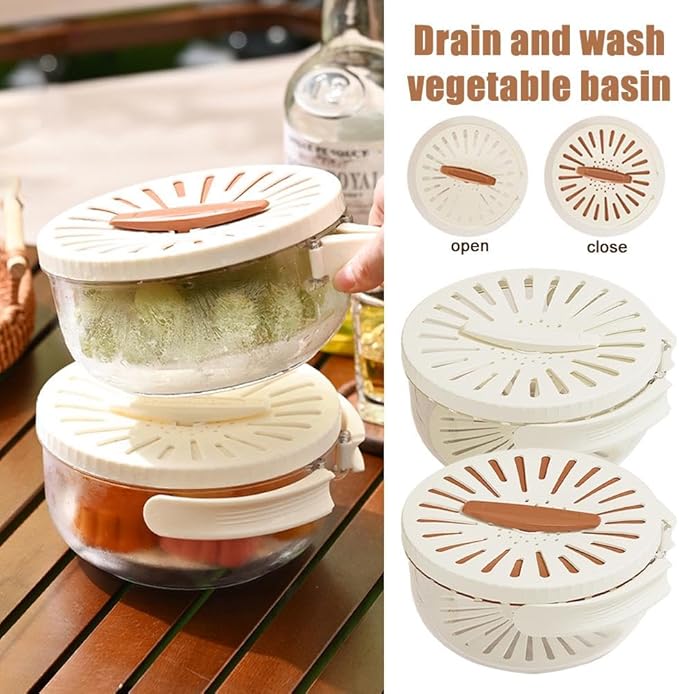 2 in 1 Multi-function Draining Basket with Lid