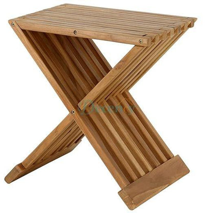 Bamboo Foldable Waterproof Bathroom Stool
