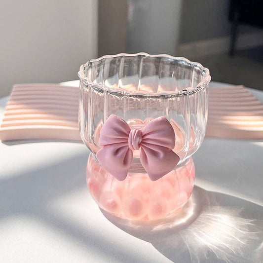 Bow Glass Cute Water Cup