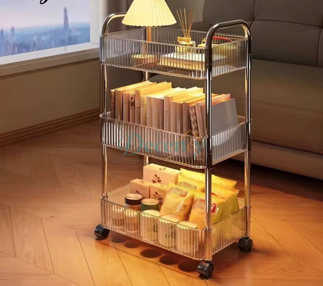 3 Layer Ripple Square Transparent Shelf