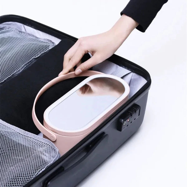 Portable Makeup Box With Led Mirror