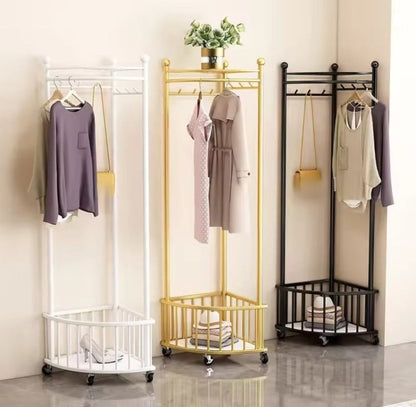 Metal Corner Rack with Wheels