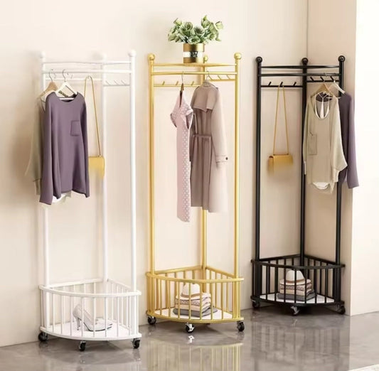 Metal Corner Rack with Wheels