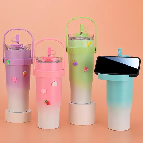 40oz Cute Tumbler Cup with Straw Lid