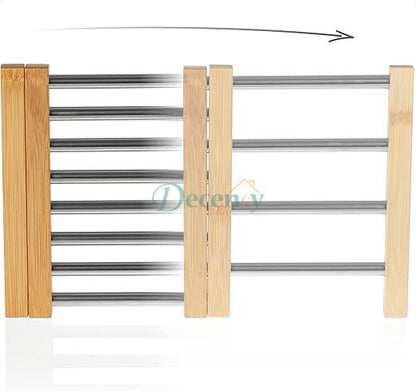 Bamboo and Stainless Steel - Extendable Trivet