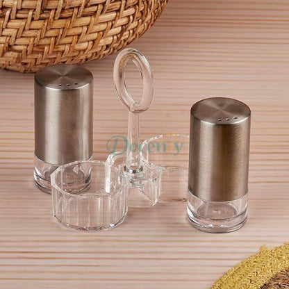 Acrylic Salt and Pepper Shakers Set with Tray