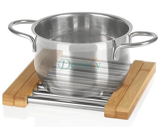 Bamboo and Stainless Steel - Extendable Trivet