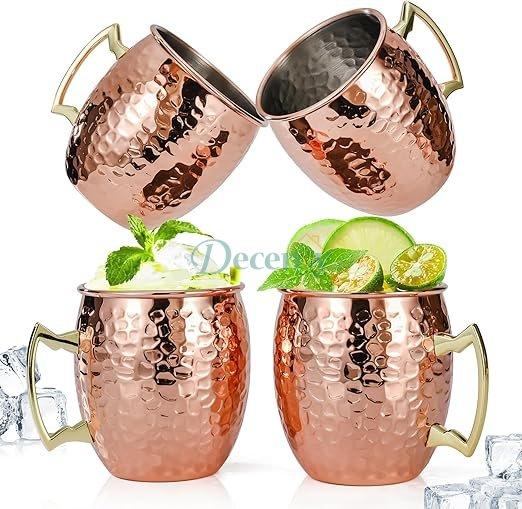 20oz Hammered Copper Mugs Drinking