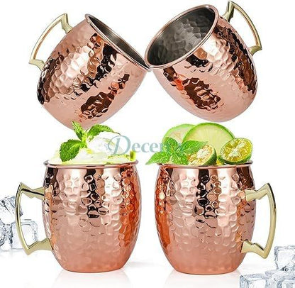 20oz Hammered Copper Mugs Drinking