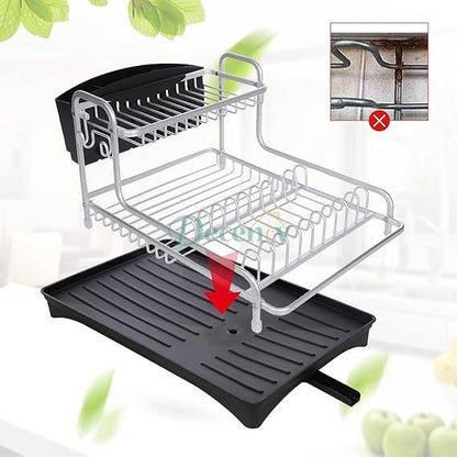 2-Tier Dish Drying Rack for Counter, Stainless Steel Large Strainer