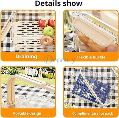 Refrigerator Storage Box With Draining Plate