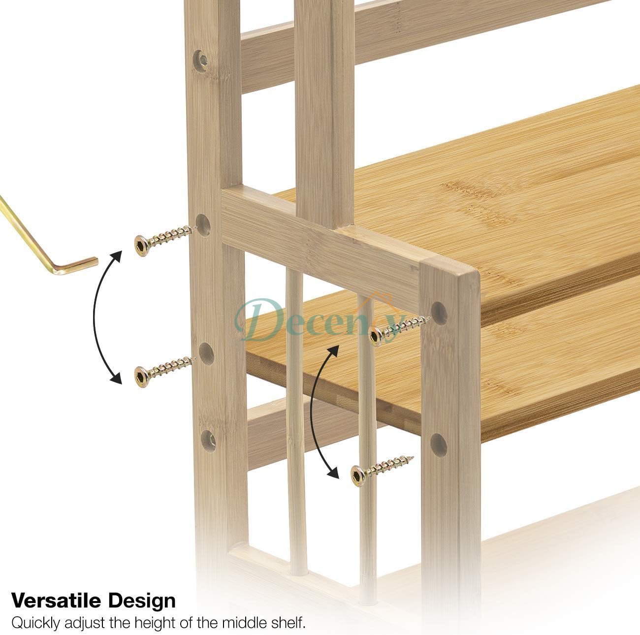 3-Tier Bamboo Spice Rack Organizer for Countertop