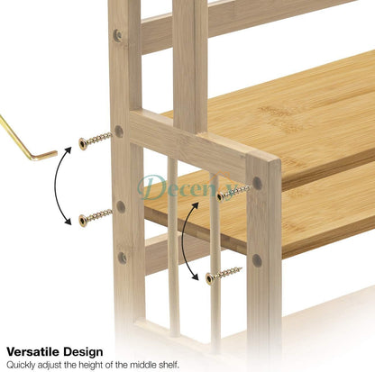 3-Tier Bamboo Spice Rack Organizer for Countertop
