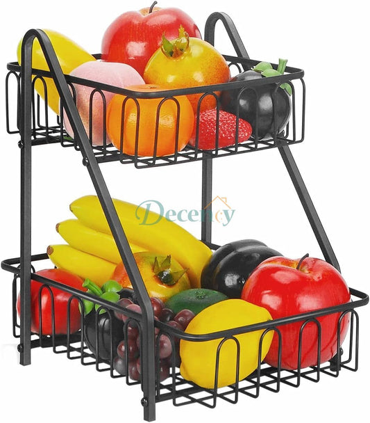 Durable 2-Tier Metal Kitchen Storage Rack for Spices and Countertop Organization