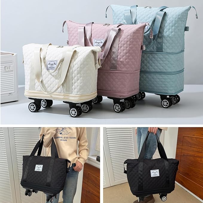 Large Capacity Folding Travel Bag with Wheel