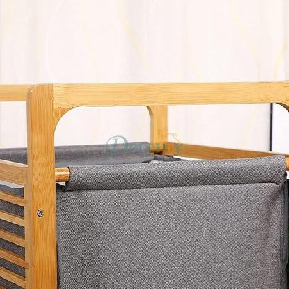 Bamboo Laundry Portable Storage Basket
