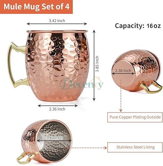 20oz Hammered Copper Mugs Drinking