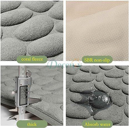 Cobblestone Bathroom Rugs Super Water Absorbent Bath Mat
