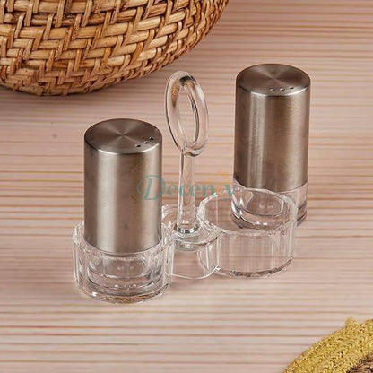 Acrylic Salt and Pepper Shakers Set with Tray