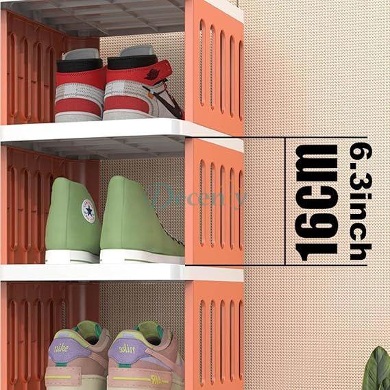5-Tier Shoe Storage Rack, Compact Narrow Shoe Cabinet Organizer