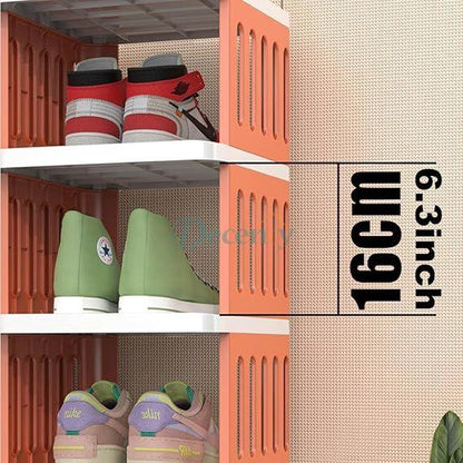 5-Tier Shoe Storage Rack, Compact Narrow Shoe Cabinet Organizer