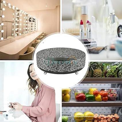 360° Rotating Cosmetics Display Tray,Large Capacity Makeup Perfume Organizer