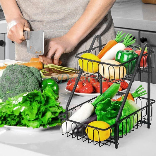 2-Tier Metal Storage Rack & Multipurpose Organizer