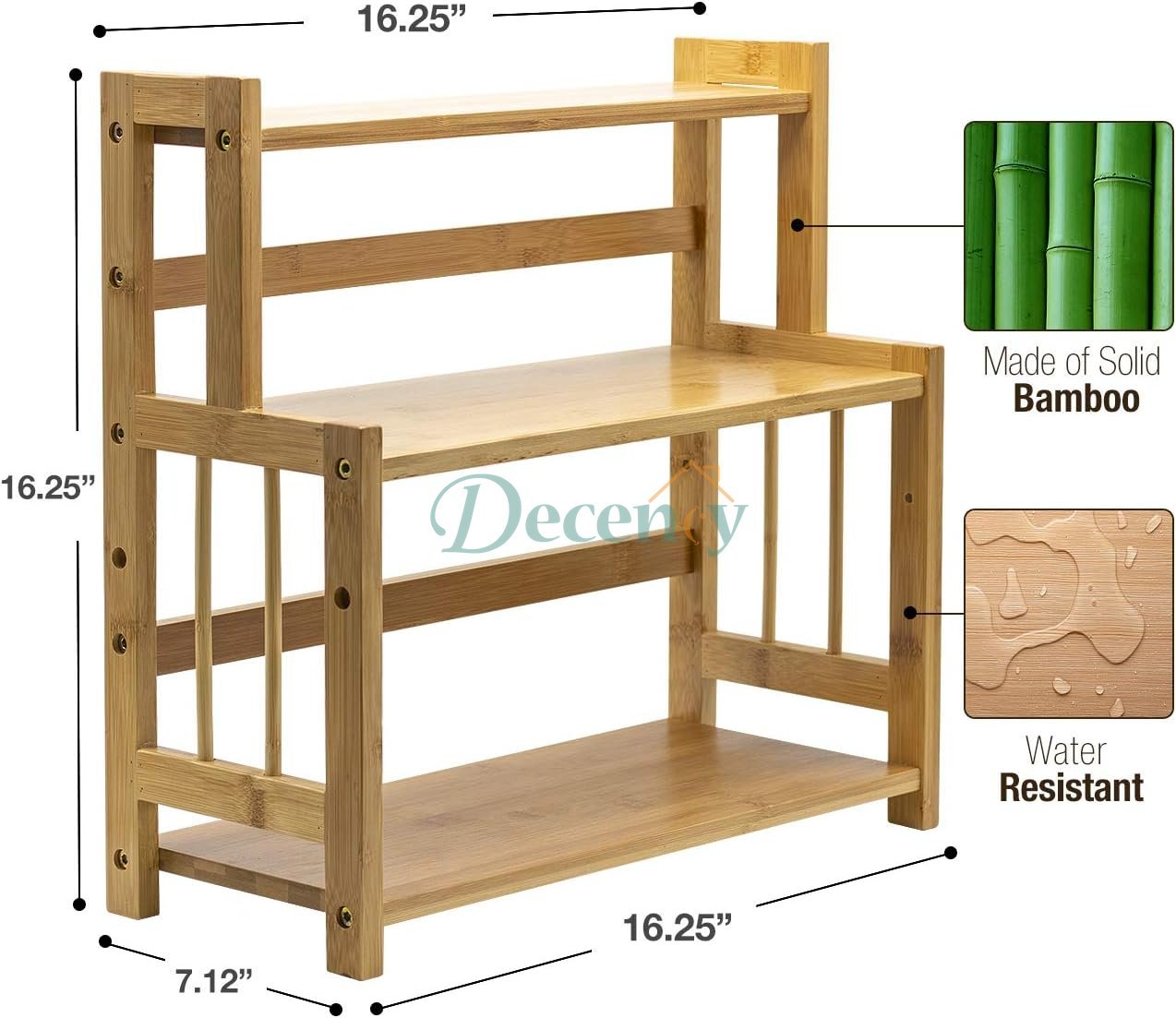 3-Tier Bamboo Spice Rack Organizer for Countertop