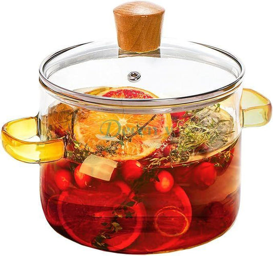 Clear Glass Simmer Pot with Lid  3500ML