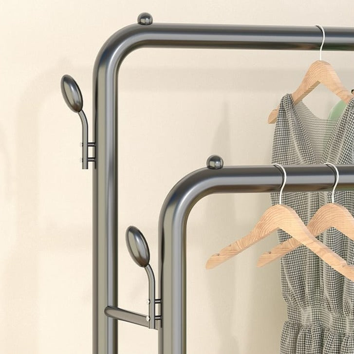 Floor-Standing Cloth Rack With Wheels