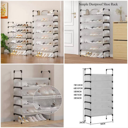 Shoe Rack, Dustproof Shoe Cabinet Storage Shelf