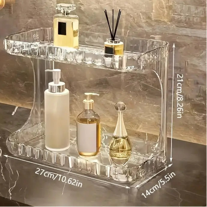 Elegant 2-Tier Acrylic Vanity Organizer - Maximize Your Space &amp; Style&nbsp;