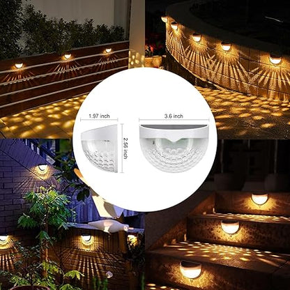 4 Pcs  Solar Fence Lights Outdoor, Wireless LED Garden Lights Solar