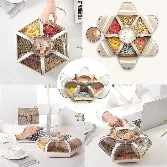 6 Portion Creative Lotus Fruit Plate Dry Fruit Tray