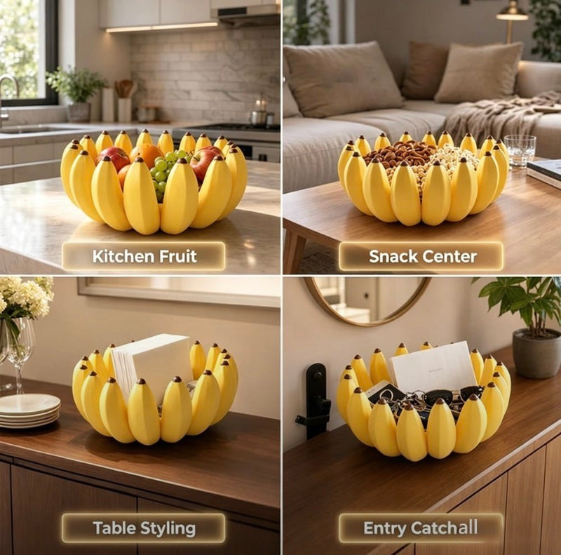 3D Printed Banana Fruit Bowl for Kitchen & Home Decor