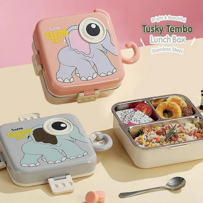Super Elephant Cartoon Lunch Box With Compartments