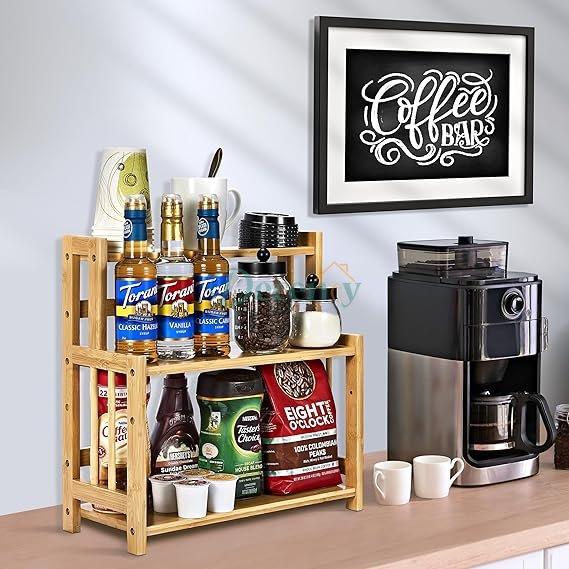 3-Tier Bamboo Spice Rack Organizer for Countertop