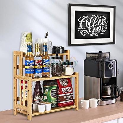 3-Tier Bamboo Spice Rack Organizer for Countertop
