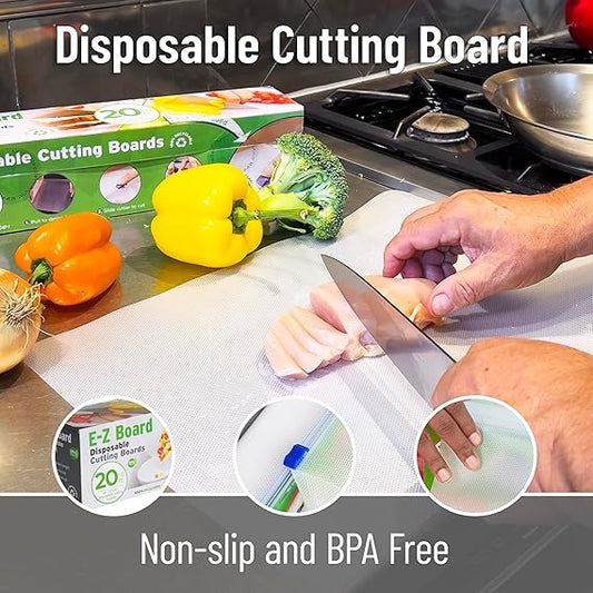 Premium Disposable Plastic Cutting Board Mats – Non-Slip Hygienic