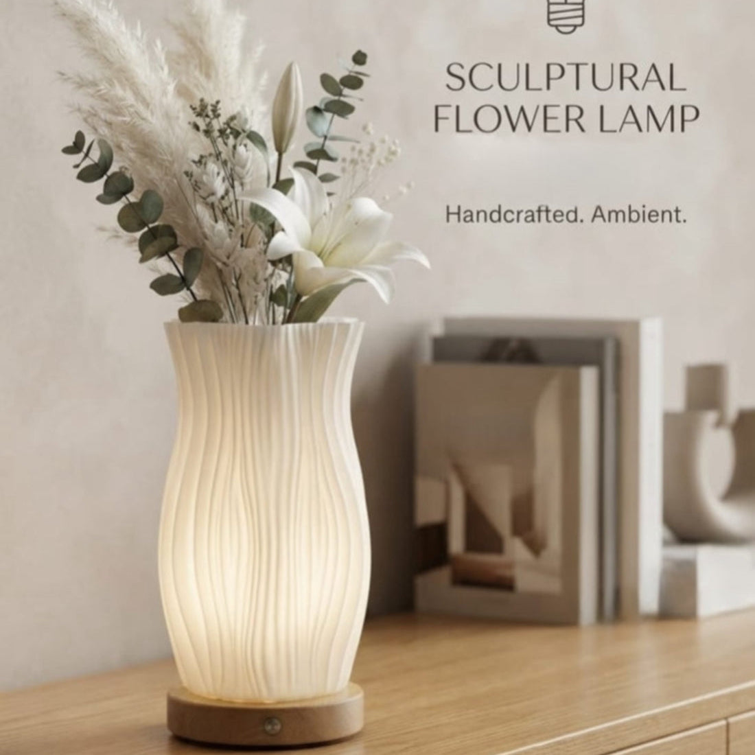 LED Flower Vase Lamp for Home Decor
