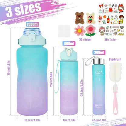 3 Pcs Sports Water Bottle