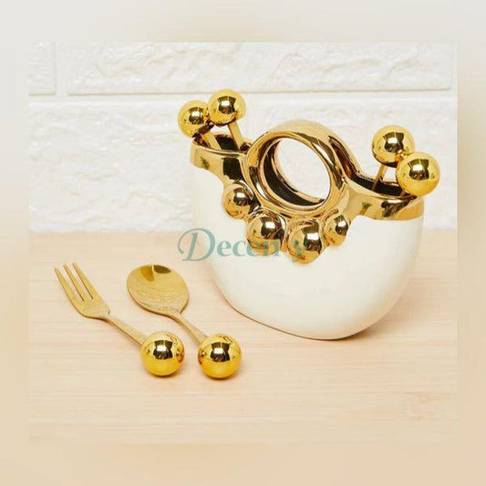 6 Pcs Ceramic Spoon Fork Set