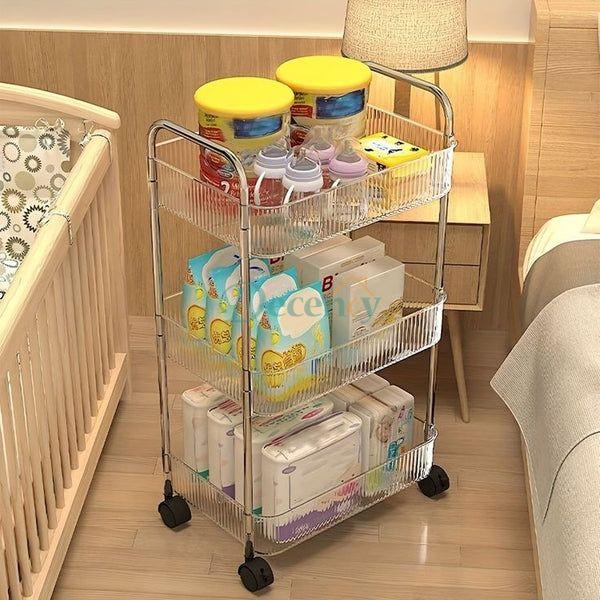 3 Layer Ripple Square Transparent Shelf
