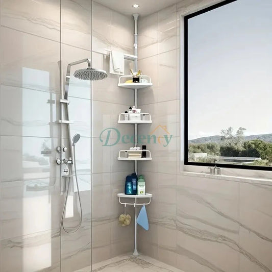 4-Layer Corner Shelf – Suction Wall Rack for Bathroom & Kitchen Space-Saving Storage Rack for Showers, Toilets & Kitchen Corners