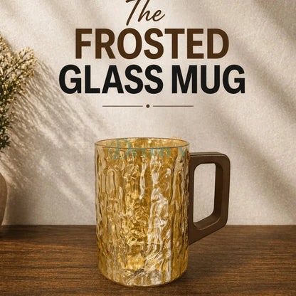 Premium Textured Glass Mug Set – Stylish Hammered Design
