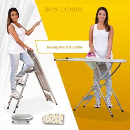 Folding Ironing Board Ladder Multi-Functional With 3-Steps Ladder