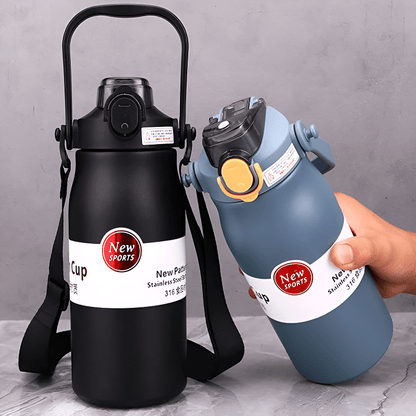 Double Stainless Steel Sport Vacuum Flask With Straw