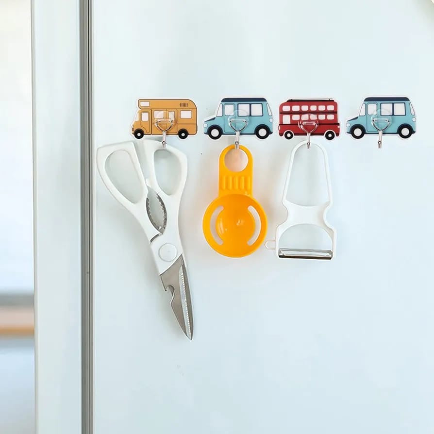 Set Of 3 Car Pattern Wall Hooks